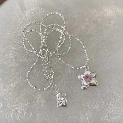 2023 New Bling Star Necklace – 925 Sterling Silver Clavicle Chain Jewelry for Women, Elegant Fashion Birthday Gift & Accessories.