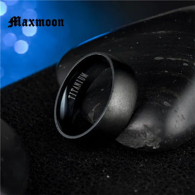 Maxmoon Fashion Black Titanium Ring Men Matte Finished Classic Engagement  Jewelry Rings For Male  Wedding Bands Anillos 2018