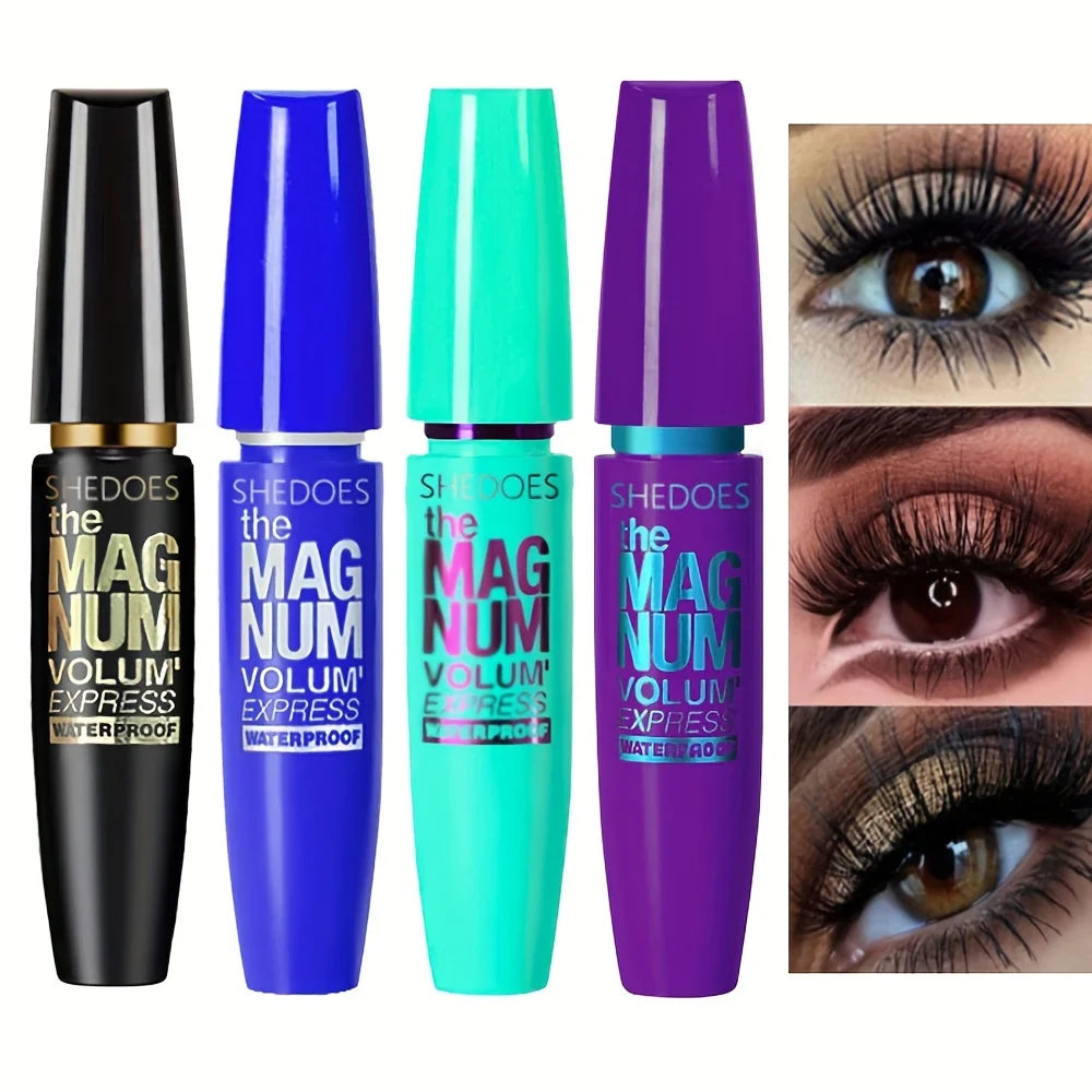 4D svart mascara – förtjockar, förlänger, böjer, vattenfast fiberformula