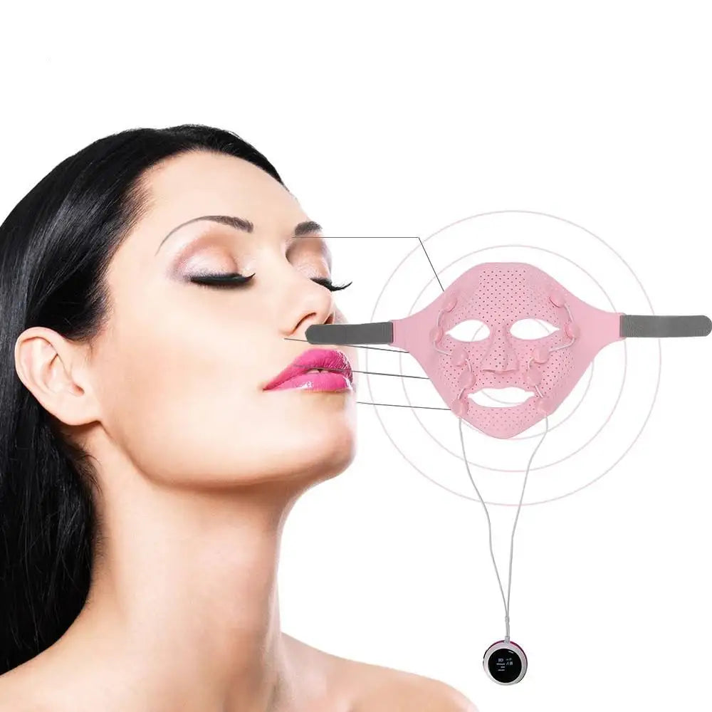 3D Silicone Facial Mask Massager – Electric Vibration Beauty Device for V-Face Lifting, Skin Tightening & Rejuvenating Facial Care.