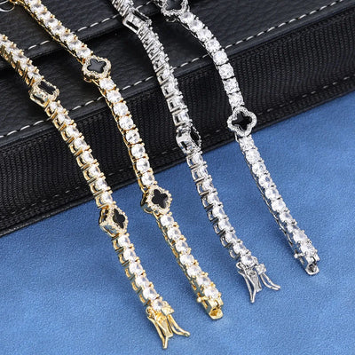 NY Fashion Dainty Tennis Chain – Gold/Silver Plated Zircon Necklace, Luxury Hip Hop Jewelry for Men & Women Party Gifts.